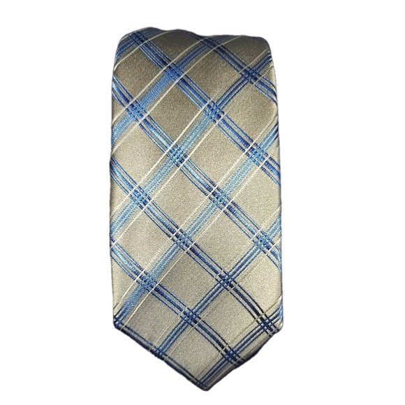 Geoffrey Beene Hand Made 100% Silk Men's Neck Tie Made In China Champagne Gold - Picture 1 of 5